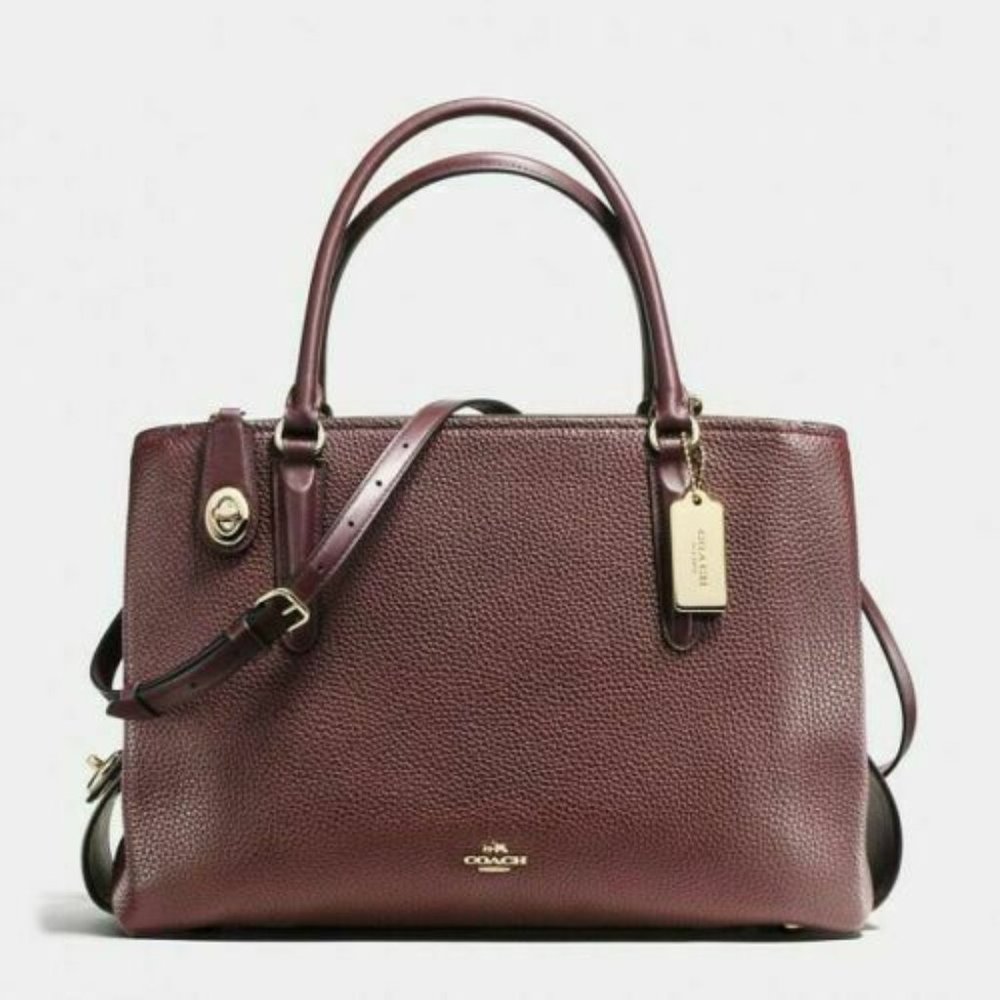 COACH Brooklyn Carryall 34 oxblood Women's Pebbled
